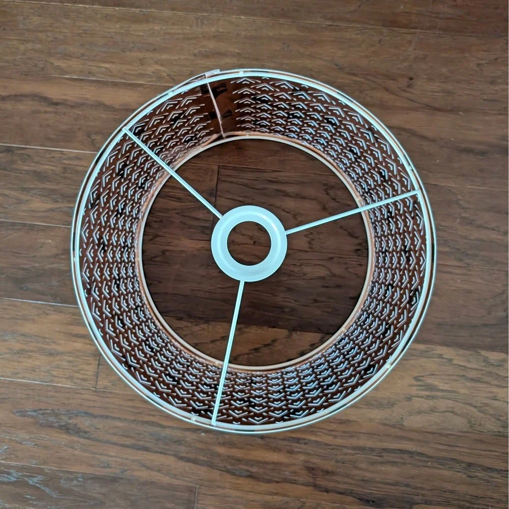 Ikea NYMÖ Large Floor Pendant Lamp Shade Perforated White Brass 17